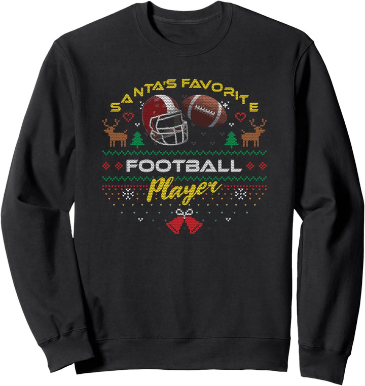 Santas Favorite Football Player Ugly Christmas Sweater Sweatshirt