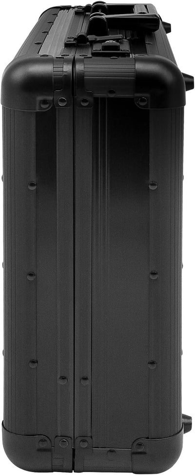 anndora Aktenkoffer Aluminium Attaché Koffer Schwarz Zahlenschloss abschliessbar Schwarz Aluminium,