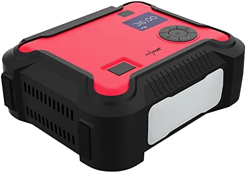 revolt Pkw Starthilfe: 4in1-Starthilfe-Powerbank, Kompressor, USB, 16 Ah, 1200A, 150 psi (Pumpe, Akk