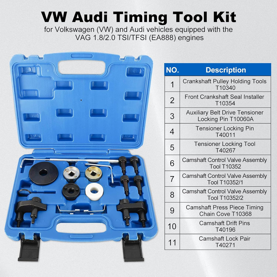 FreeTec Motor Nockenwelle Locking Ausrichtung Timing Tool Kit Kompatibel mit VW Skoda VAG 1.8 2.0 TF