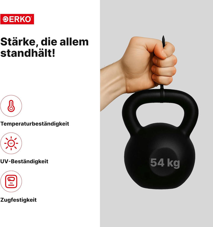 ERKO Kabelbinder Schwarz 400 x 7,6 mm 100 Stück UV-Beständig 55kg Zugfestigkeit für Kabelmanagement