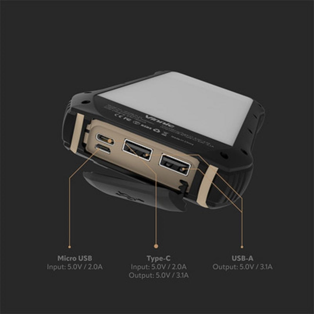 Vinnic SACA Peak Solar Powerbank 20,000mAh voll-LED