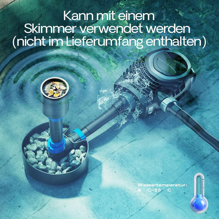 SunSun NEO-10000 SuperECO Teichpumpe 10.000 l/h / 80 W, energiesparende Filterpumpe, Bachlaufpumpe f