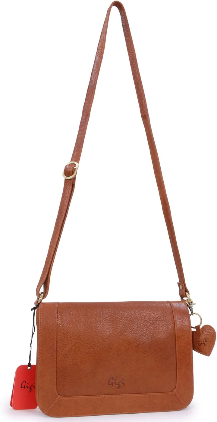 Gigi - Leder - Damenhandtasche/Umhängetasche - GIOVANNA 8948" Hellbraun, Hellbraun