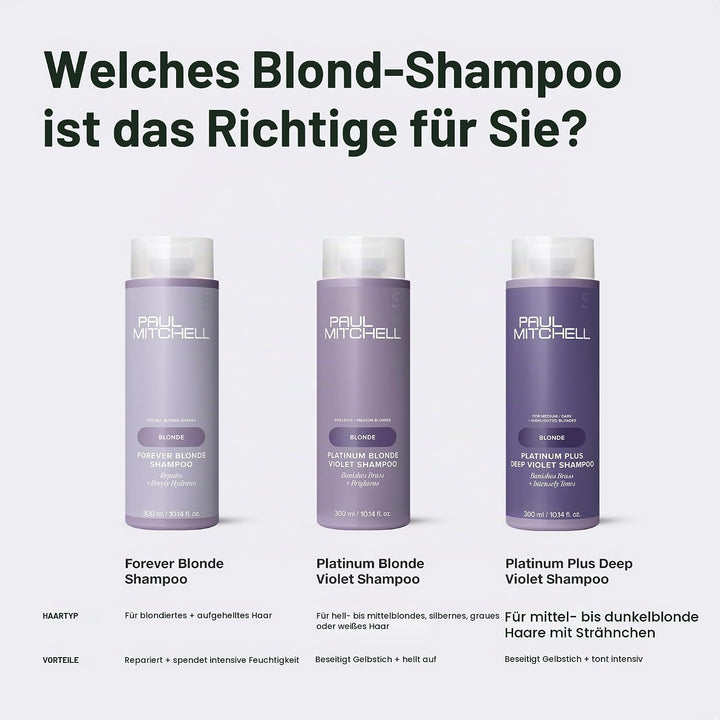 Paul Mitchell Platinum Blonde Shampoo - Violett Shampoo für strahlend blondes, graues oder weisses H