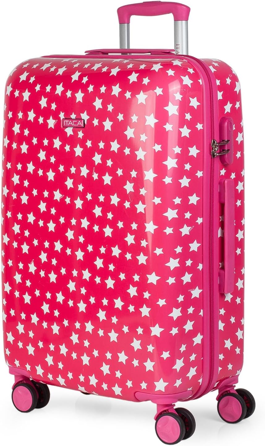 ITACA - Koffer Mädchen. Polycarbonat Koffer mit Integriertes Zahlenschloss - 4 Rädrig Reisekoffer, F