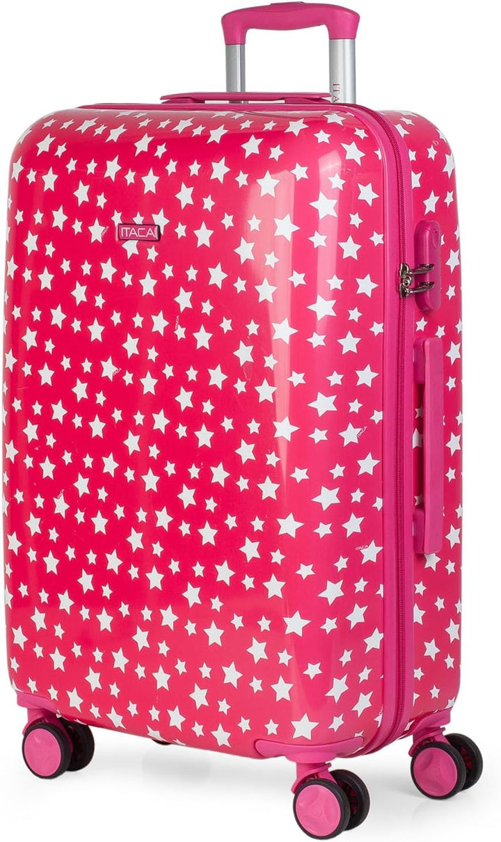 ITACA - Koffer Mädchen. Polycarbonat Koffer mit Integriertes Zahlenschloss - 4 Rädrig Reisekoffer, F