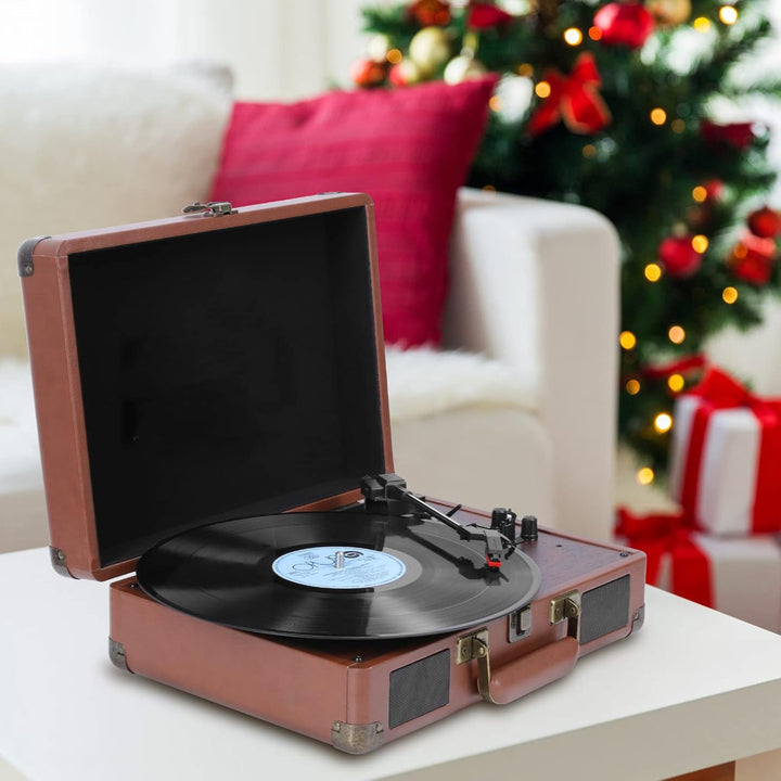 VOKSUN Plattenspieler,Record Player Bluetooth USB Record Player Vinyl Turntable Vinyl to MP3 Functio