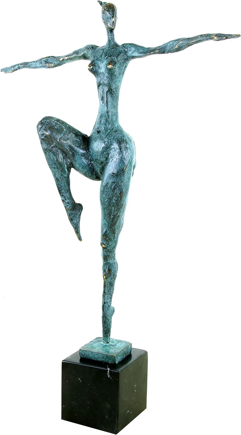 Moderne Bronzefigur auf Marmorsockel - Abstrakter Akt - signiert von Milo - Moderne Kunst Skulptur K