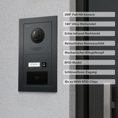 Goliath Hybrid | IP | Full-HD Video Türsprechanlage | App | 1-Fam | 1 x Full-Touchscreen 10" | Alumi