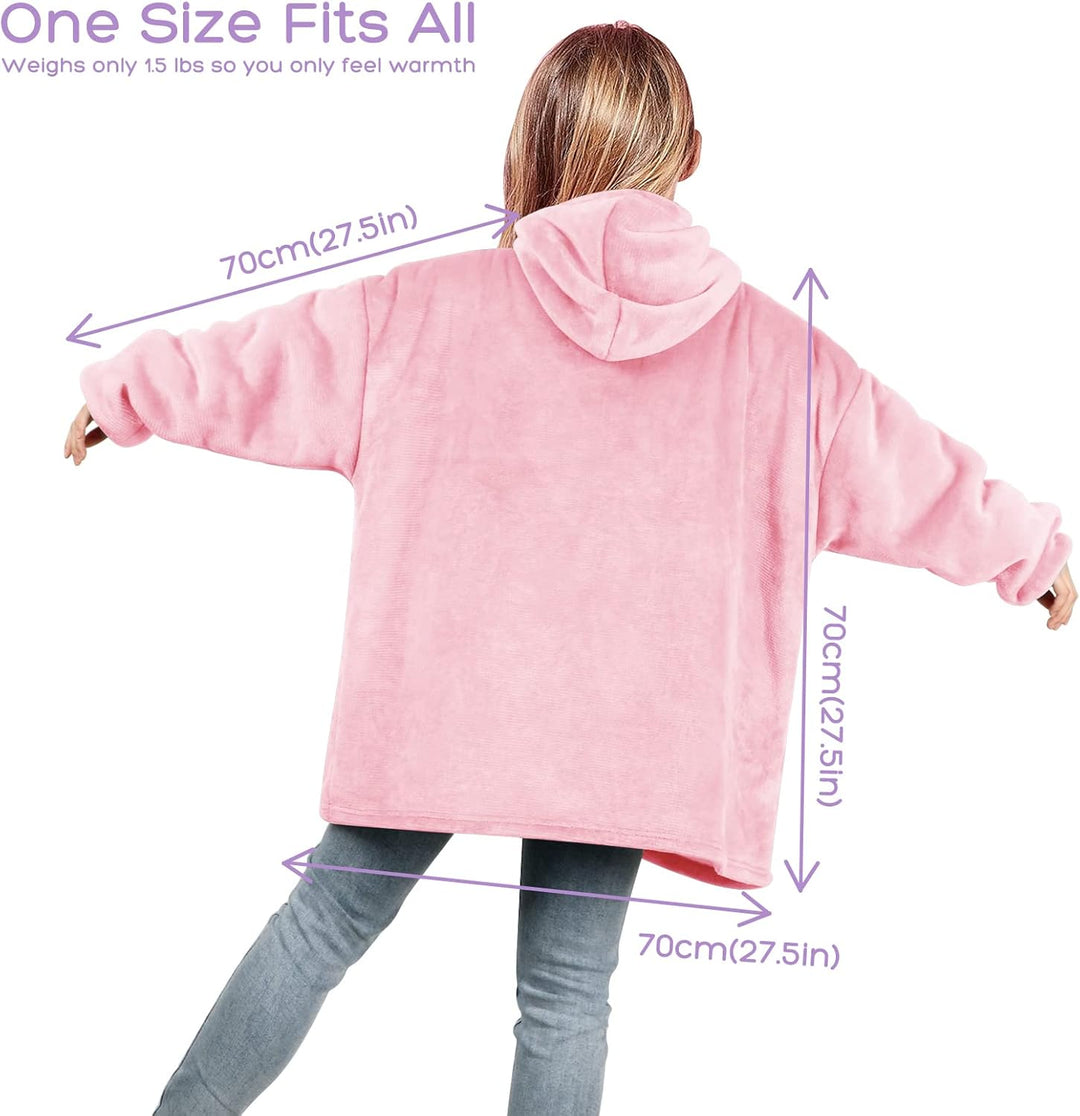 Uplayteck Übergrosse Hoodie Decke zum Anziehen Kinder, Super Weiche und Warme Oversize Flanell Pullo