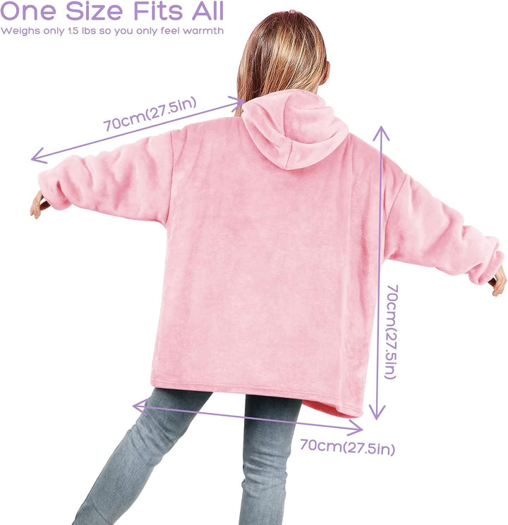 Uplayteck Übergrosse Hoodie Decke zum Anziehen Kinder, Super Weiche und Warme Oversize Flanell Pullo