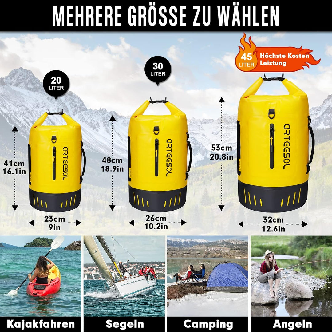 Blackace arteesol Wasserdichter Rucksack - Dry Bag 20L 30L 40L 45L Wasserfester Rucksack Seesack Was
