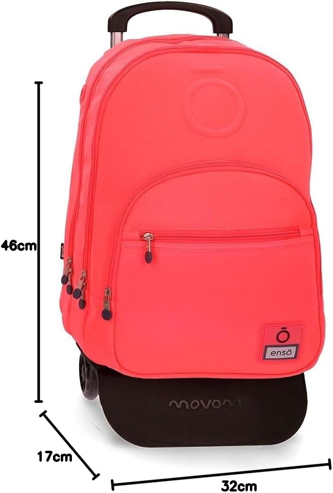 Enso Basic Doppelfach-Rucksack mit Trolley Orange 32x46x17 cms Polyester 25.02L Koralle Doppelter Ru