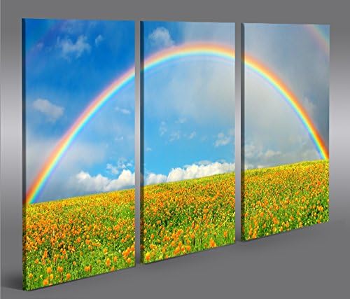 islandburner Bild Bilder auf Leinwand Regenbogen 3p XXL Poster Leinwandbild Wandbild Dekoartikel Woh