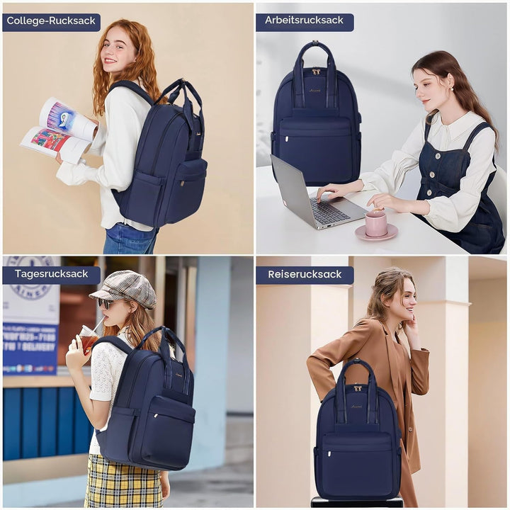 LOVEVOOK Rucksack Damen Gross, 17 Zoll Laptop Schulrucksack Teenager mit Laptopfach, Elegant Schulta