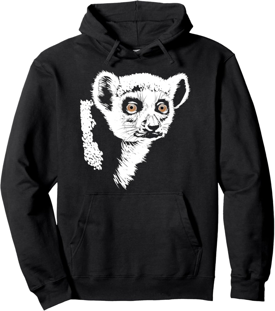 Süsser Ringschwanzlemur handgezeichnete Skizze künstlerisch Pullover Hoodie