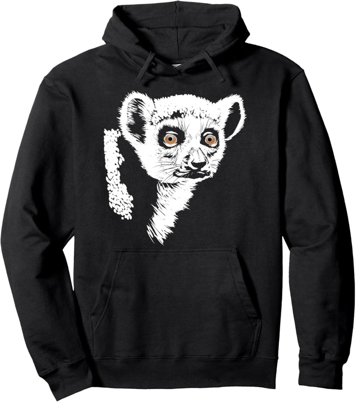 Süsser Ringschwanzlemur handgezeichnete Skizze künstlerisch Pullover Hoodie
