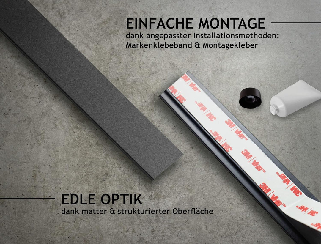 Designfabrik Hamburg Hakenleiste 40cm Küchenleiste selbstklebend Küche Hängeleiste Stange für Küchen