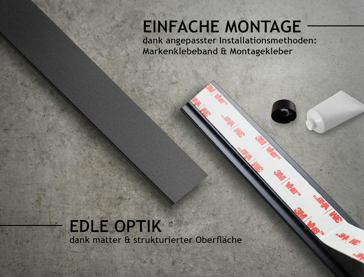 Designfabrik Hamburg Hakenleiste 40cm Küchenleiste selbstklebend Küche Hängeleiste Stange für Küchen