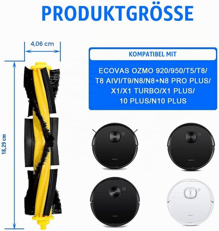 3 Stück Walzenbürsten Hauptbürste Ersatzteile mit Reinigungsbürste, Staubsauger zubehör Sets für Sau