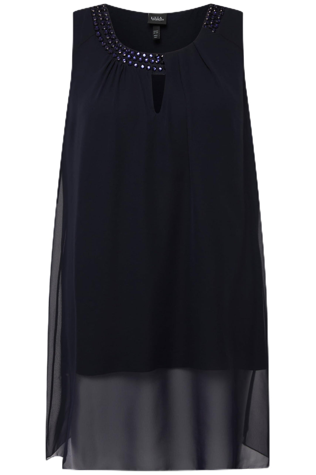 Ulla Popken Damen grosse Grössen Übergrössen Plus Size Longtunika, Ziersteine, A-Linie, Rundhals, är