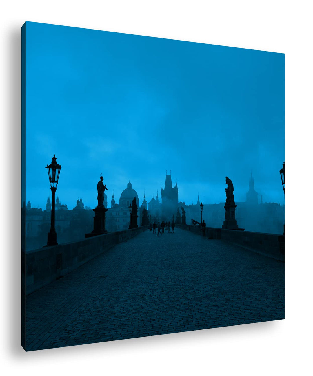 deyoli Brücke in Prag im Format: 70x70 Effekt: Zeichnung als Leinwandbild, Motiv auf Echtholzrahmen,