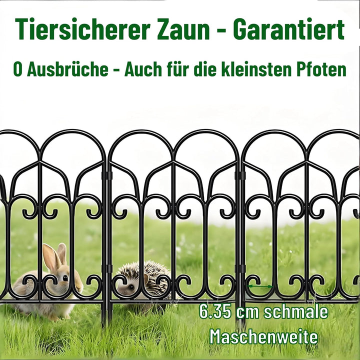 Amagabeli Beetzaun Metall 46x46cm x 5Stück Gartenzaun Metall Teichzaun Set mit Zaunelementen Gartenz