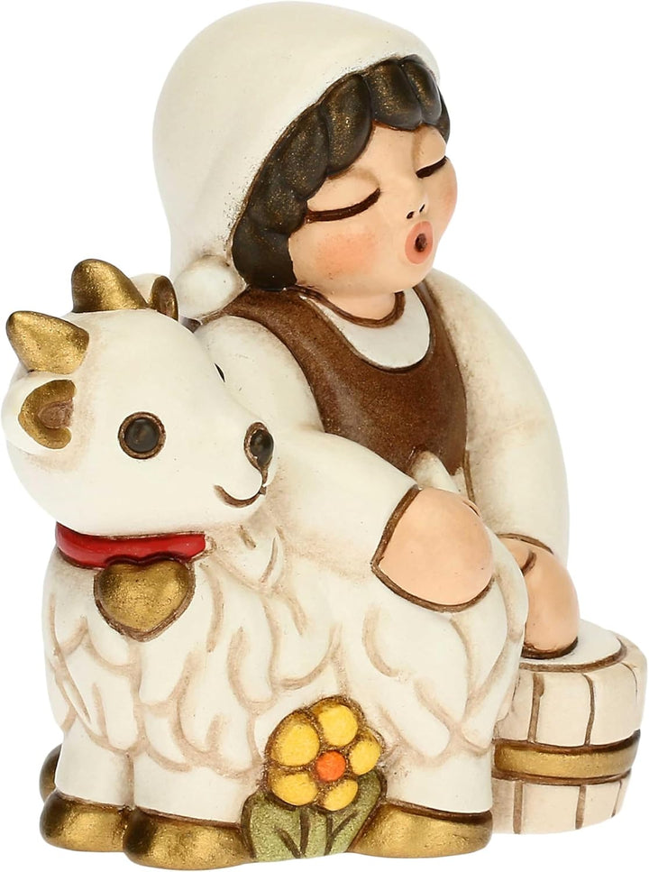 THUN Krippe KK Frau mit Ziege - Ziege Beruf 2021-6 x 5 x 6,8 cm