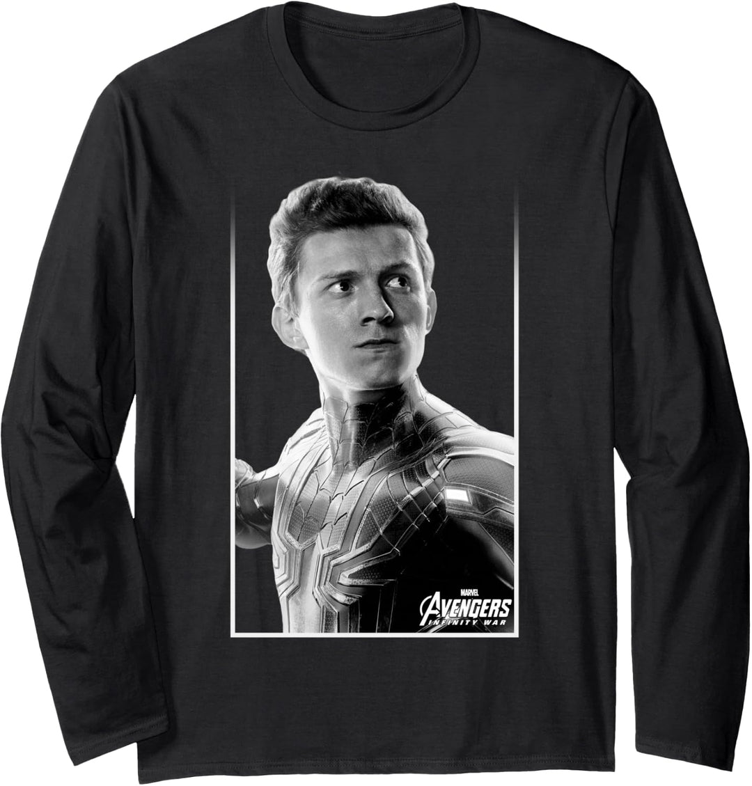 Marvel Avengers: Infinity War Spider-Man Simple Portrait Langarmshirt