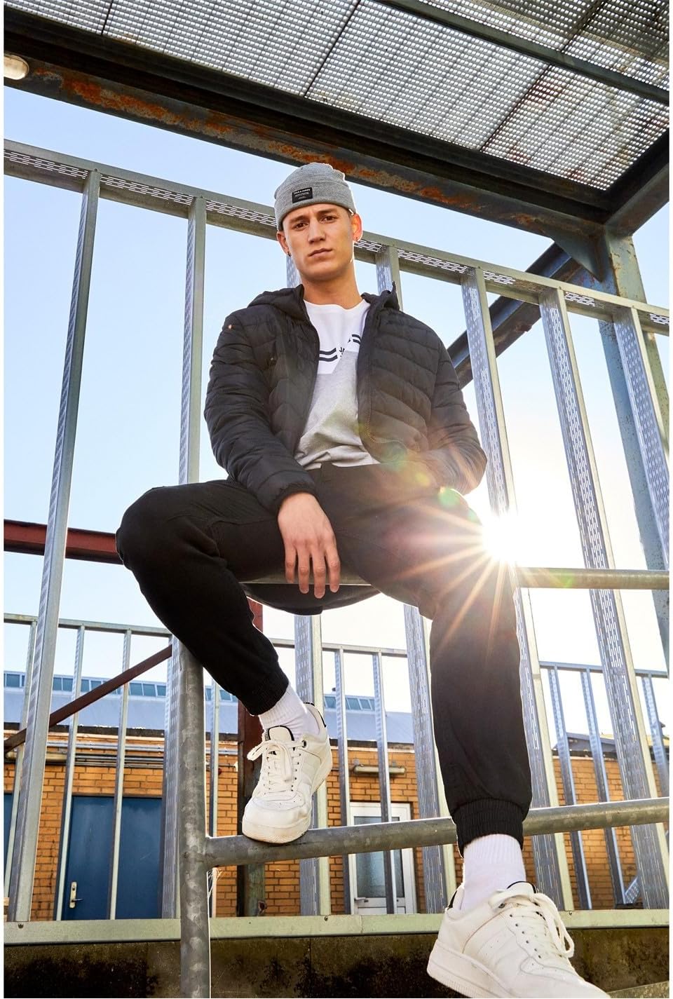 JACK & JONES Male Wattierte Jacke Kapuze