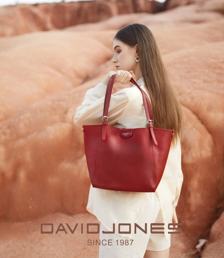 David Jones - Handtasche für Damen – Einkaufstasche aus weichem Kunstleder – Tasche für den Unterric