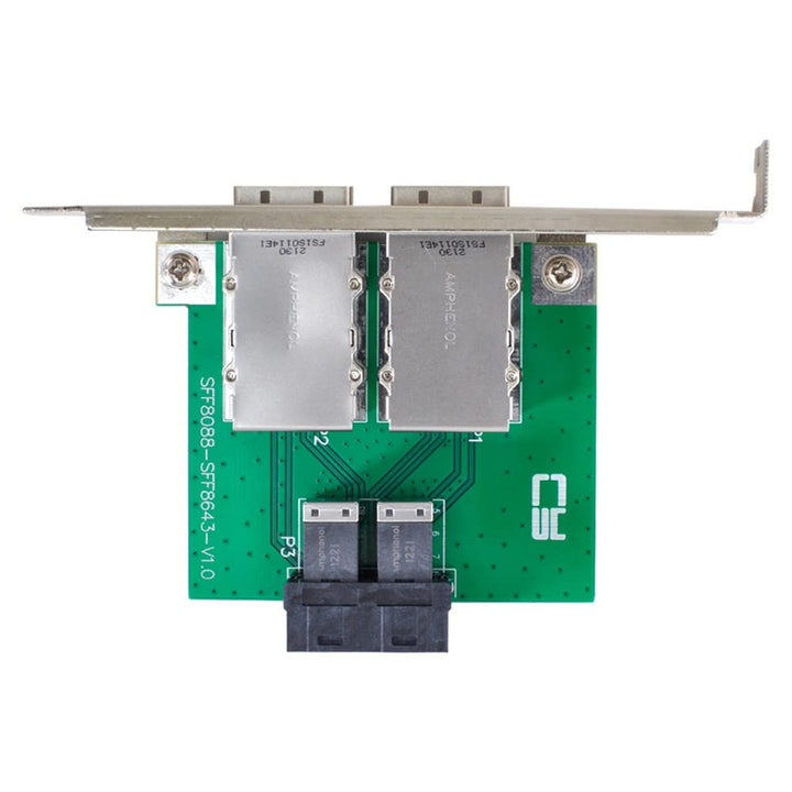 Xiwai Dual Ports Mini SAS SFF-8088 auf internen SAS HD SFF-8643 PCBA-Buchsenadapter mit Low-Profile-