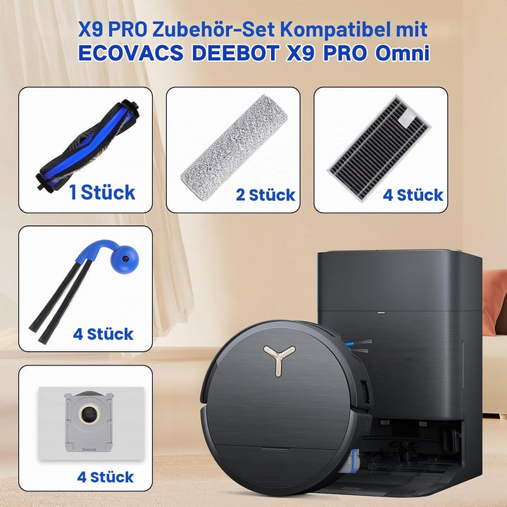 VIEWALL T80S Omni Zubehör für Ecovacs Deebot X9 Pro Omni/X11 Pro Omni/T80S Omni Staubsauger,1 Hauptb