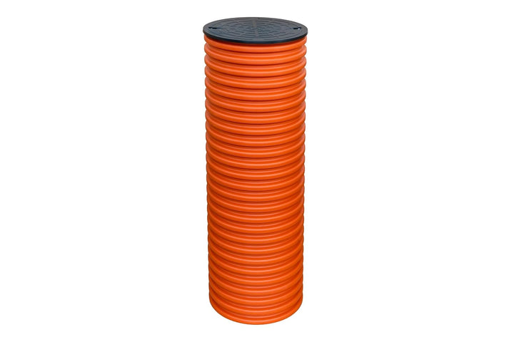 Drainagerohr Wellrohr DN400/1m KG Rohr 2x DN110 Drainageschacht Sickerschacht Deckel Hofablauf gewel