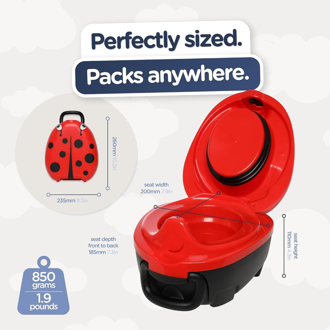 My Carry Potty - Marienkäfer Reise-Töpfchen, preisgekrönter tragbarer Kleinkind-Toilettensitz für Ki