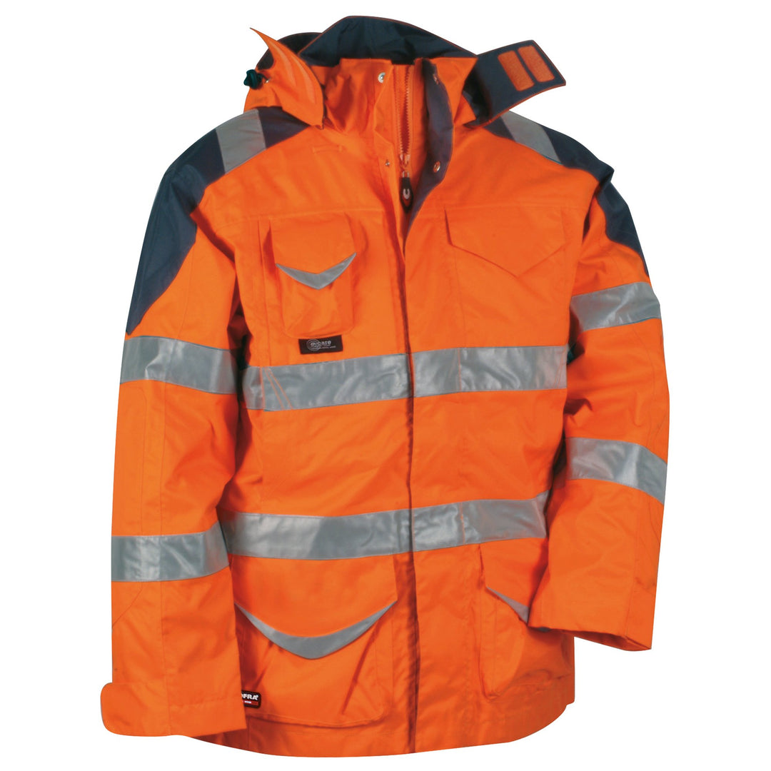 Cofra Warnschutz Winterjacke 4-in-1 Protection V024-0-01, Wetterschutzjacke, Grosse 46, 40-00V02401-