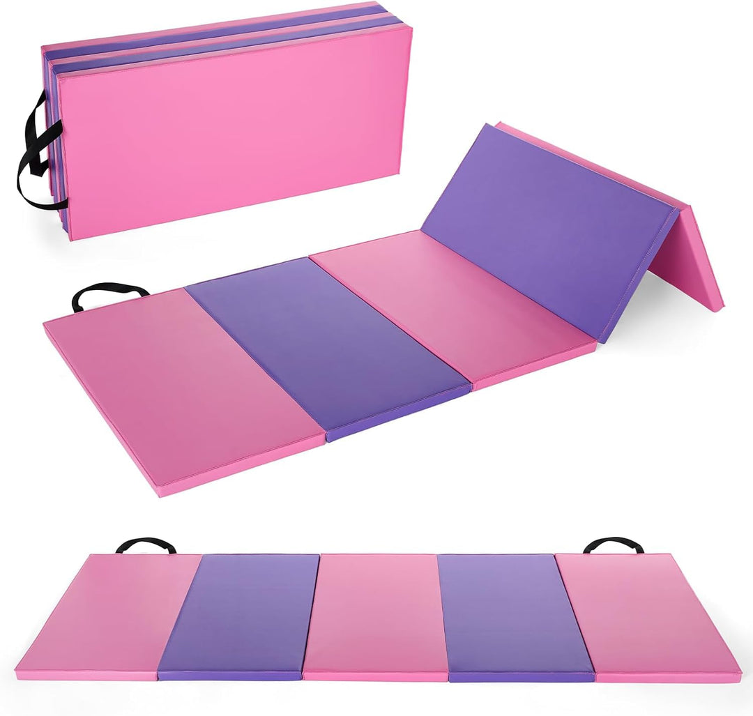 Faltbare Gymnastikmatte, 180 x 60 cm (vierfach) / 185 x 78 cm (fünffach) dick, tragbare Übungs- und