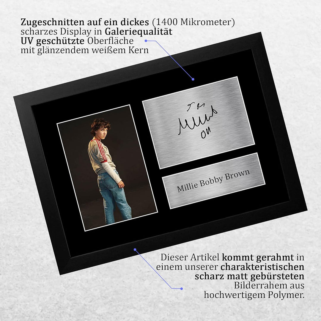 HWC Trading Millie Bobby Brown Strange Hawkins Thing Eleven Geschenke Gedrucktes Signiertes Autogram