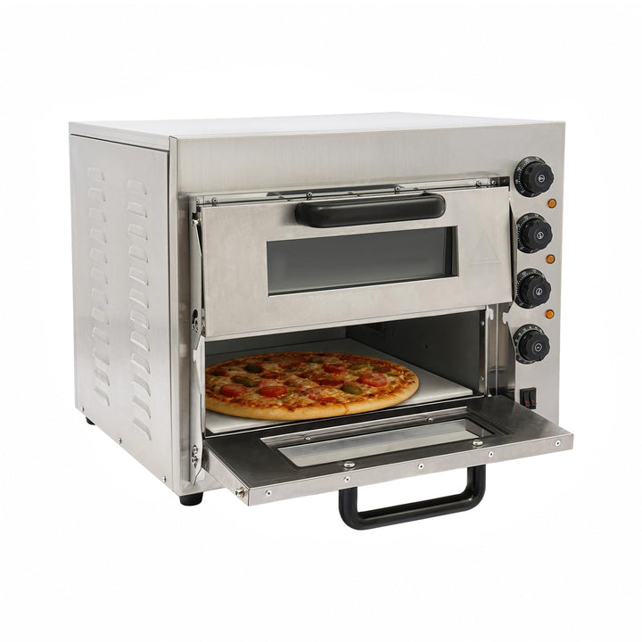 3000W Pizzaofen 2 Etagen, Edelstahl Elektrisch mit Handschuhe