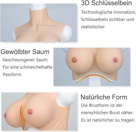 ALZRGORA Silikon Brüste Silikon Brustplatte Fake Brüste C-G Cup für DragQueen Transgender Crossdress