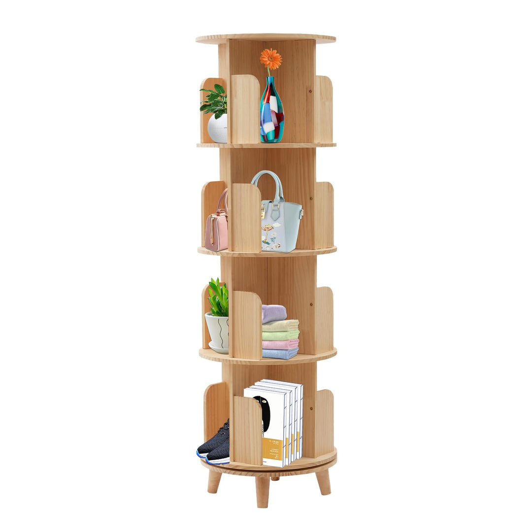 C-Juzarl Drehbares Bücherregal, Standregal, Bücherregal Drehbar 360 Grad, Lagerregal für Kinder und