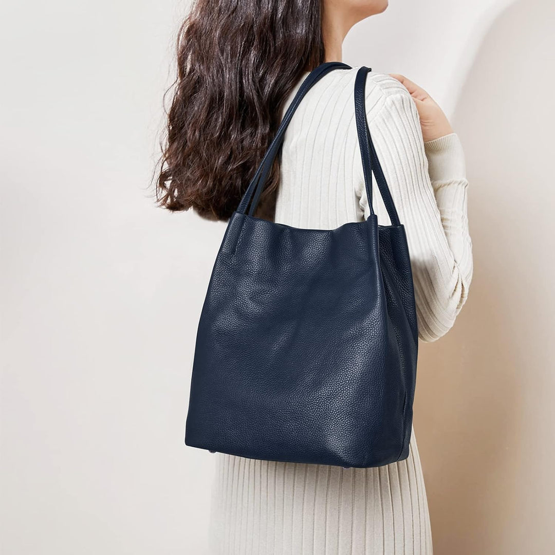 Kattee Damen weiche Echtleder Totes Umhängetasche Geldbörsen und Handtaschen mit oberem Magnetversch