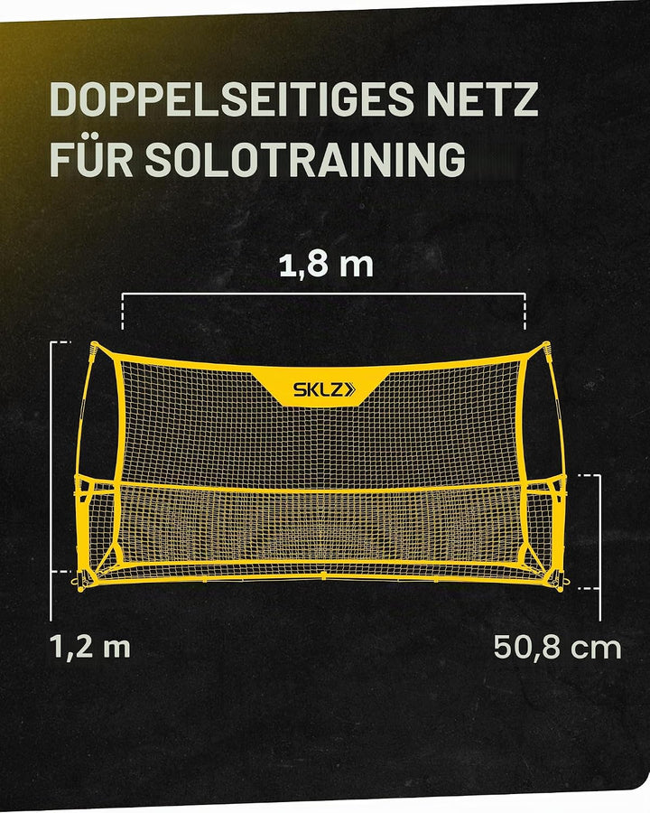 SKLZ Unisex Quickster Soccer Trainer Tornetz, schwarz/Gelb, Einheitsgrösse EU Single, Single