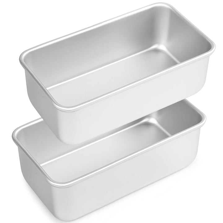 Rechteckig Brotbackform 2er-Set, Eloxiertes Aluminium Kastenform Brotform für Brot/Kuchen/Toast, Sil