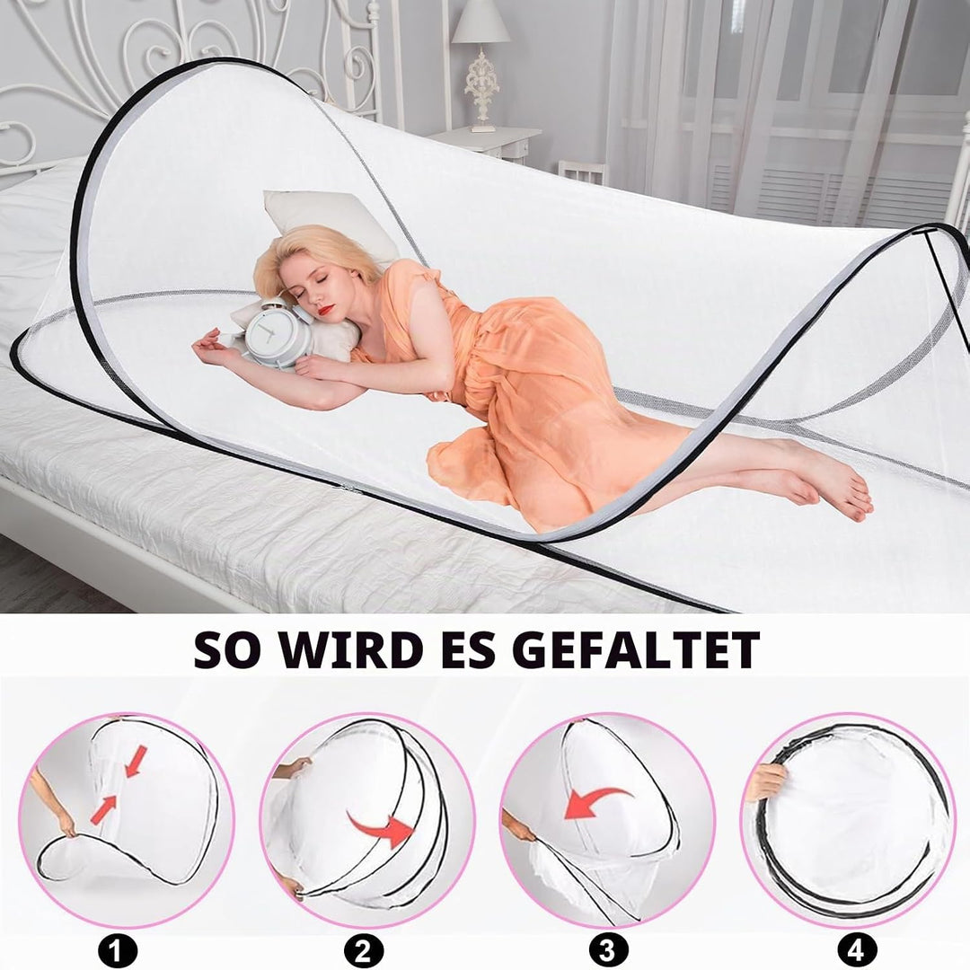 Moskitonetz, 200 x 100 x 70 cm Moskitonetz Pop Up Einzelbett, Faltbares Mosquito Netz Reise Ohne Auf