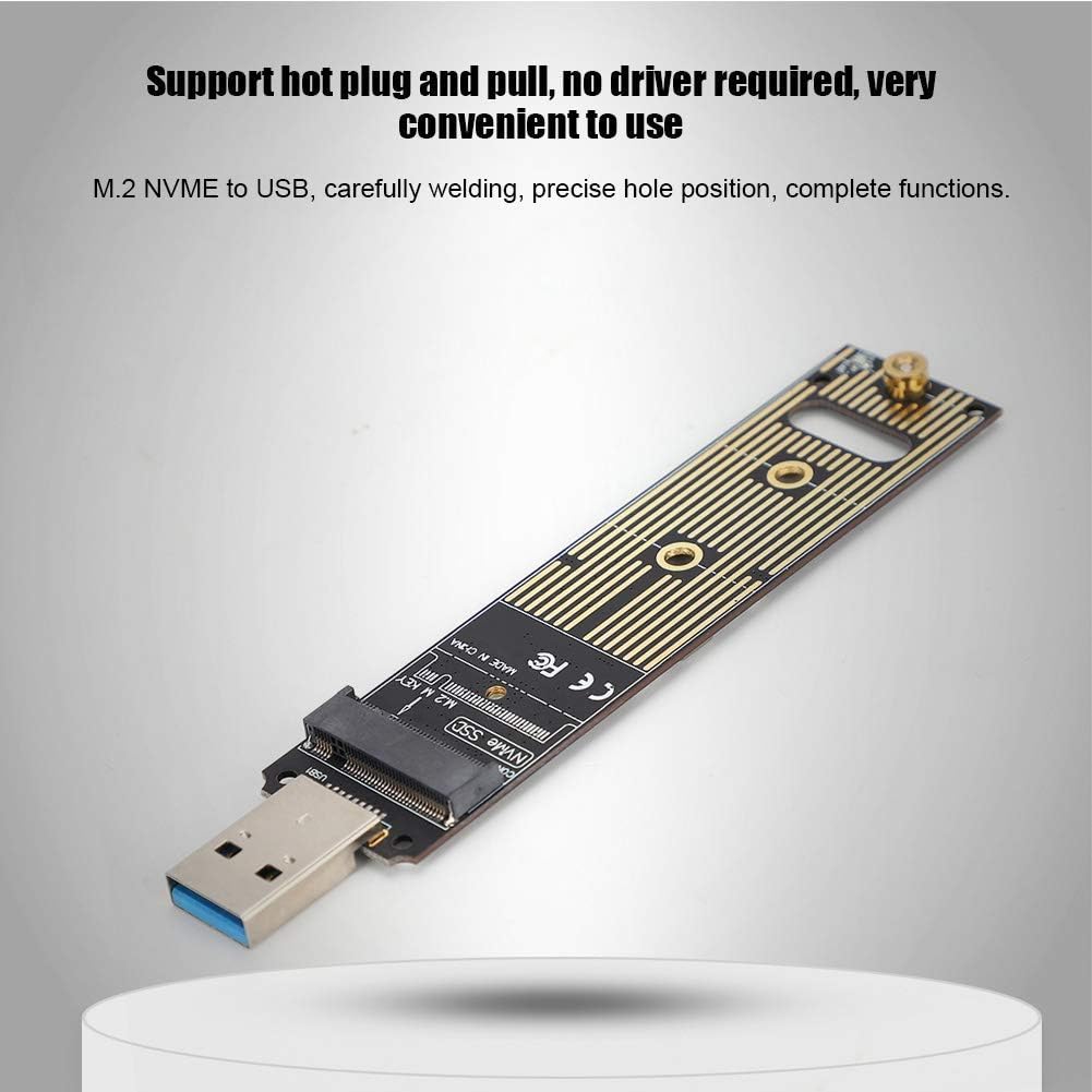 Tangxi M.2 NVMe auf USB Adapter, 10 Gbit/s M.2 SSD auf USB 3.1 M.2 Adapter, M.2 NVME basiert M Key M