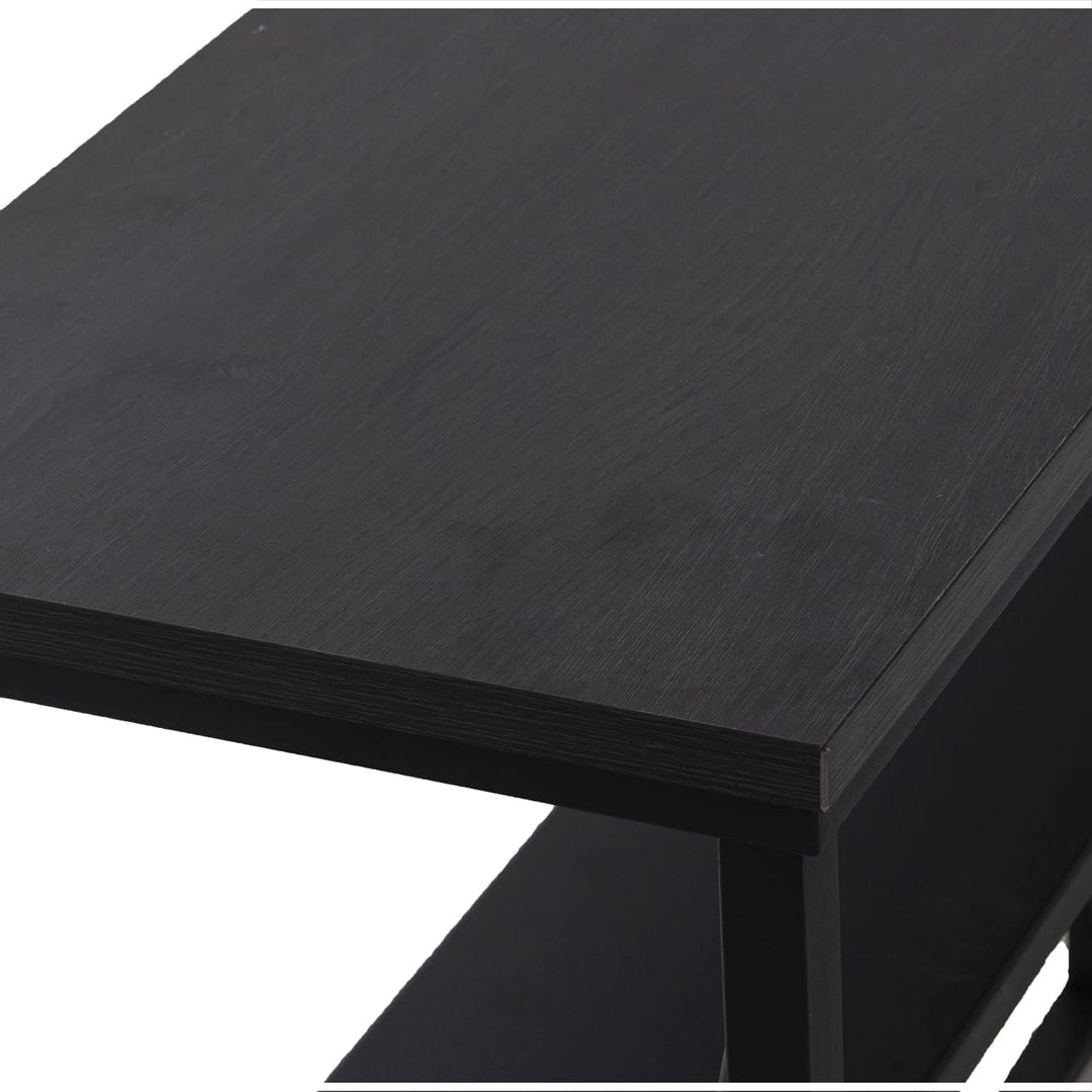 DRW Eingangstisch aus Metall und MDF in Schwarz 100 x 30 x 75 cm, ESTANDAR