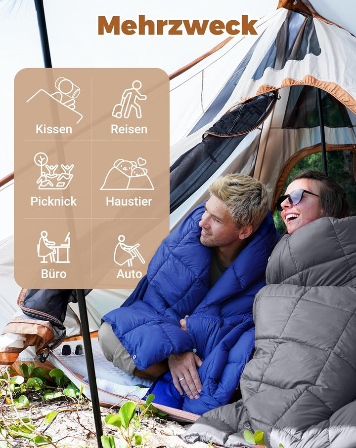 KingCamp Campingdecke, Thermodecke, Ultraleicht, multifunktional, warm, für Reisen, Outdoor, mit Dru