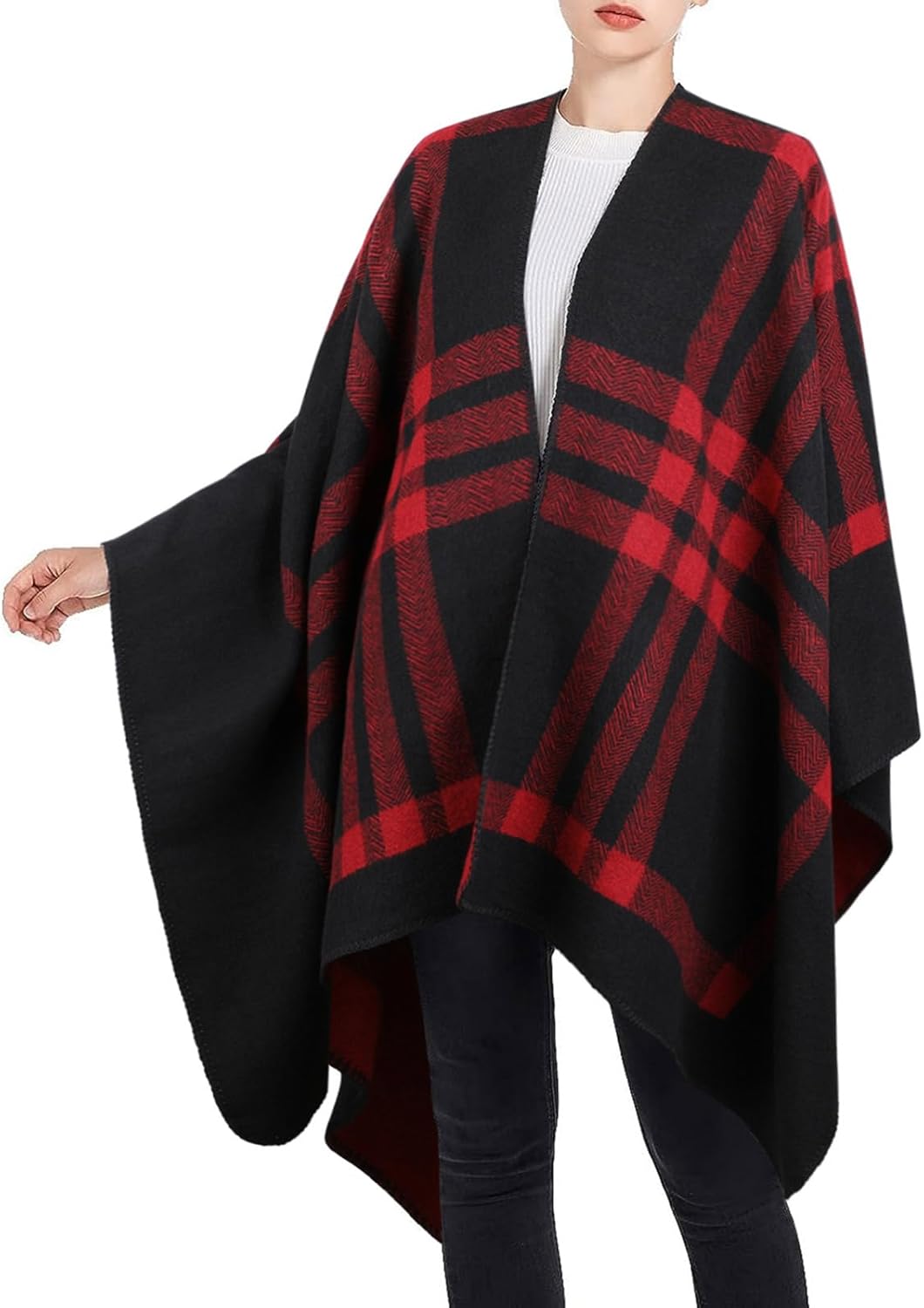 Poncho Damen Winter Warm Elegant Poncho Decke Poncho Cape Strick Poncho Mantel Winter Poncho Schal F